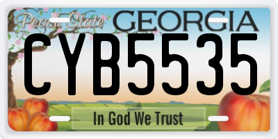GA license plate CYB5535