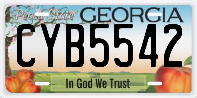 GA license plate CYB5542