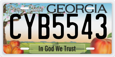 GA license plate CYB5543