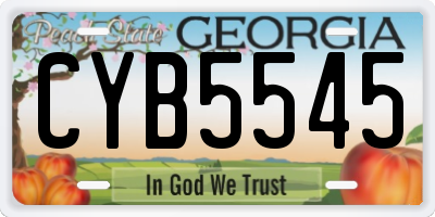 GA license plate CYB5545
