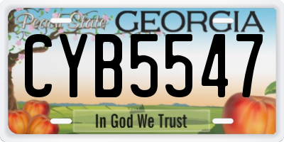 GA license plate CYB5547