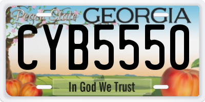 GA license plate CYB5550