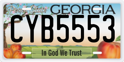 GA license plate CYB5553