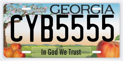 GA license plate CYB5555