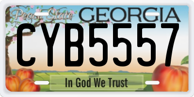 GA license plate CYB5557