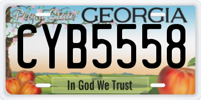 GA license plate CYB5558