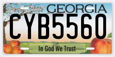GA license plate CYB5560