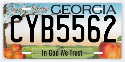 GA license plate CYB5562