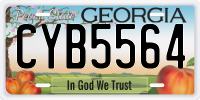 GA license plate CYB5564