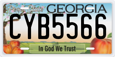 GA license plate CYB5566