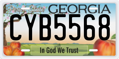 GA license plate CYB5568