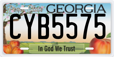 GA license plate CYB5575