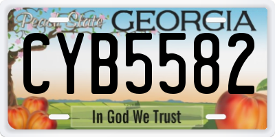 GA license plate CYB5582