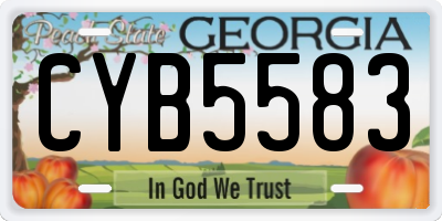GA license plate CYB5583
