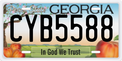 GA license plate CYB5588