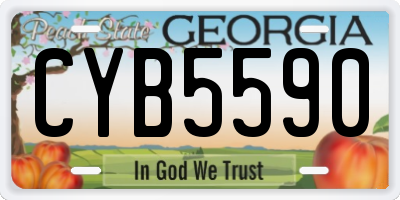 GA license plate CYB5590