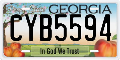 GA license plate CYB5594
