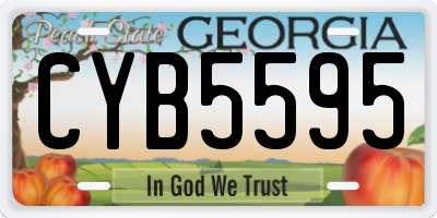 GA license plate CYB5595