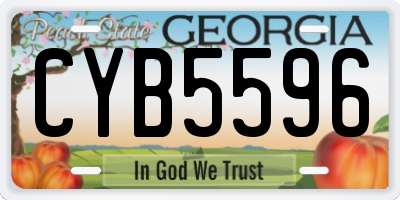 GA license plate CYB5596