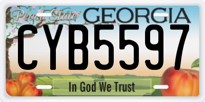 GA license plate CYB5597