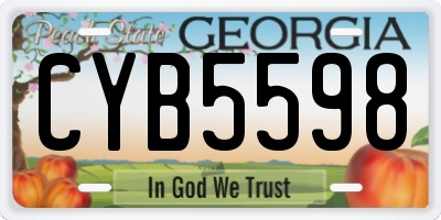 GA license plate CYB5598