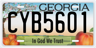 GA license plate CYB5601