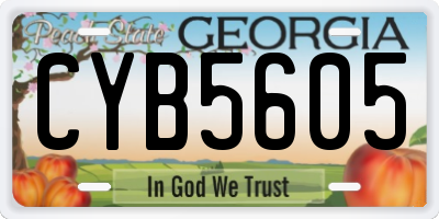 GA license plate CYB5605
