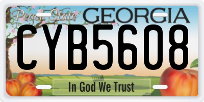 GA license plate CYB5608