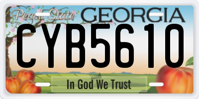 GA license plate CYB5610