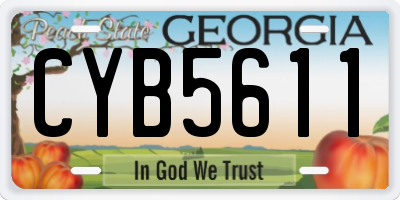 GA license plate CYB5611