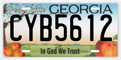 GA license plate CYB5612