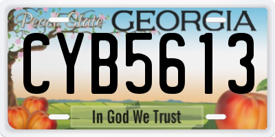 GA license plate CYB5613