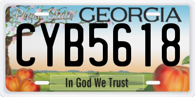 GA license plate CYB5618