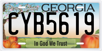 GA license plate CYB5619