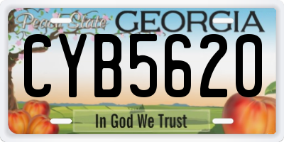GA license plate CYB5620