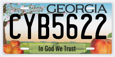 GA license plate CYB5622