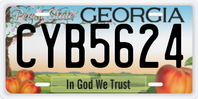 GA license plate CYB5624