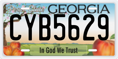 GA license plate CYB5629
