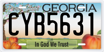 GA license plate CYB5631
