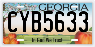 GA license plate CYB5633