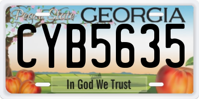 GA license plate CYB5635
