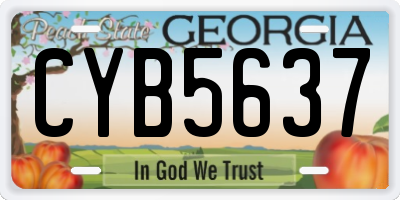 GA license plate CYB5637