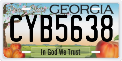 GA license plate CYB5638