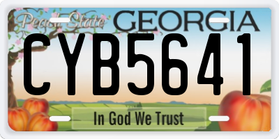 GA license plate CYB5641