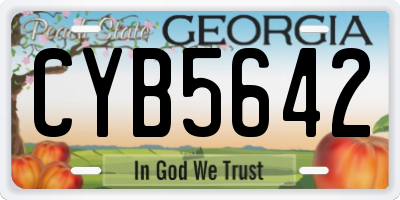 GA license plate CYB5642