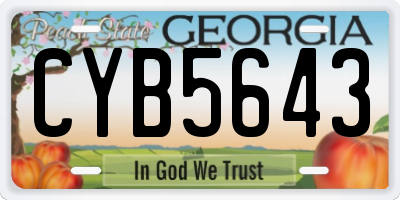 GA license plate CYB5643