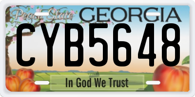 GA license plate CYB5648