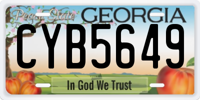GA license plate CYB5649