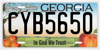 GA license plate CYB5650