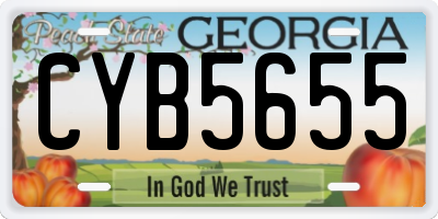GA license plate CYB5655